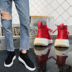 Vớ đỏ giày nữ mùa hè mới 2018 giản dị sinh viên hoang dã Hàn Quốc phiên bản của thể thao thoáng khí hip hop hip-hop giày cao Giày cao gót