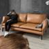Zero nhà máy nước cổ điển Mỹ ba đôi ghế sofa da nội thất gió công nghiệp tân cổ điển mới - Ghế sô pha sofa bed giá rẻ Ghế sô pha