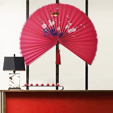 Декоративный веер 中式日式国画挂扇折扇沙发客厅床壁饰墙面软装饰品家居样板房挂饰