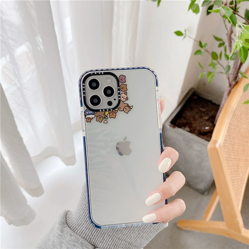 Apple, прозрачный iPhone15 Pro, iPhone 14, защитный чехол, с медвежатами, для влюбленных, защита при падении