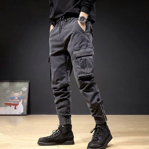 Мужские летние тонкие штаны с молнией, в корейском стиле