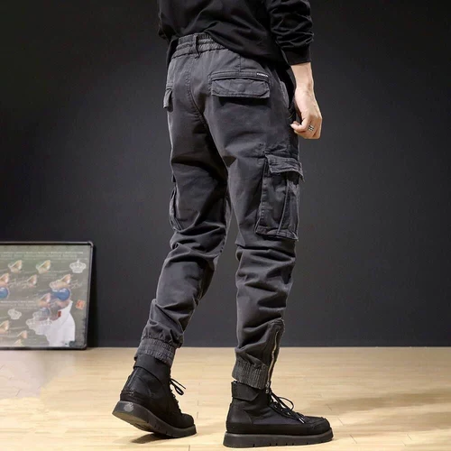 Мужские летние тонкие штаны с молнией, в корейском стиле