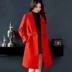 2018 thu đông mới Áo len nữ hàn quốc Áo len mỏng mỏng kích thước lớn áo len dài Trung bình và dài Coat