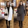 2018 mùa thu mới của Hàn Quốc phiên bản của phụ nữ lỏng lẻo của dày áo len nữ Slim kích thước lớn dài áo len áo mangto nữ