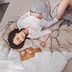 Thêu bông rửa bông bốn mảnh khỏa thân ngủ Bắc Âu màu sắc phù hợp với đôi bông màu rắn quilt cover bed linen kit Bộ đồ giường bốn mảnh