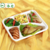 Takeaway đóng gói hộp bốn hộp ăn trưa hình chữ nhật ăn trưa hình chữ nhật màu đỏ và đen với nắp hộp nhựa snack 1000 bộ - Hộp cơm điện sưởi ấm hộp cơm cắm điện unold Hộp cơm điện sưởi ấm