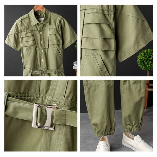 Летний тонкий трендовый комплект, штаны, комбинезон, короткий рукав, в корейском стиле