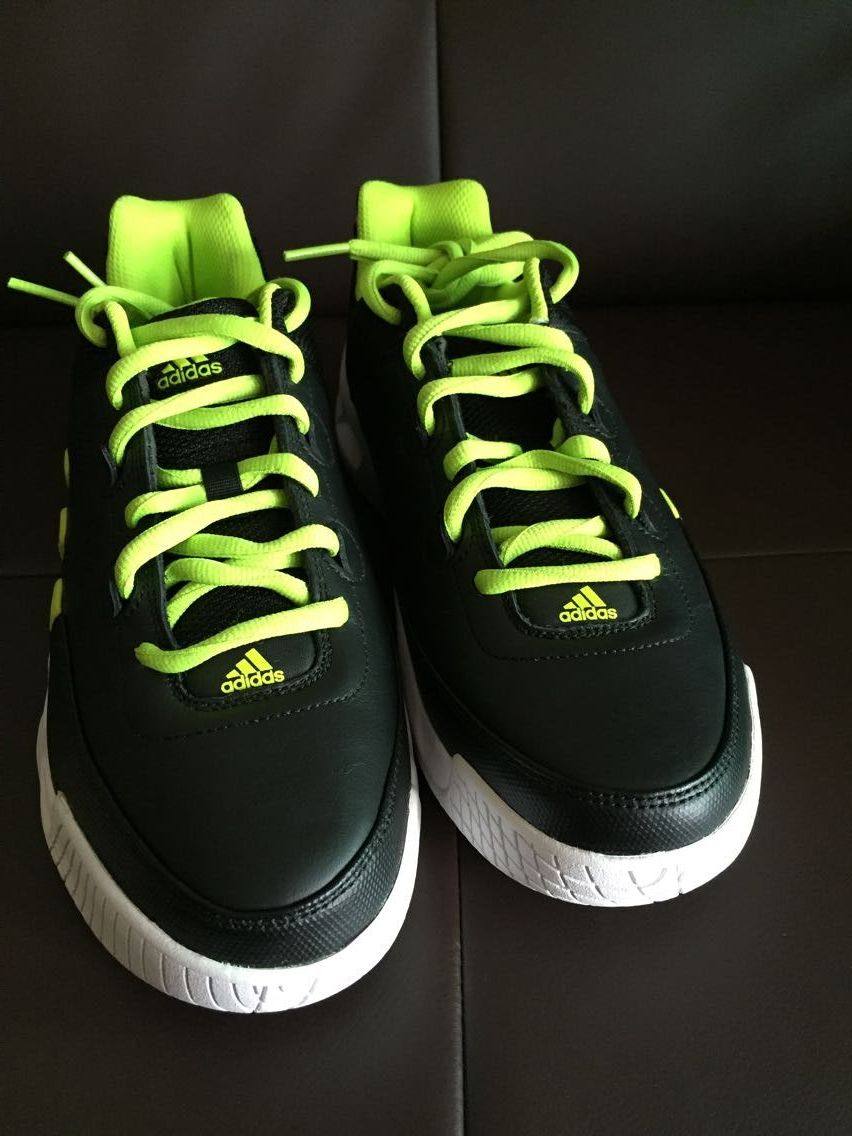 专柜正品 adidas commander td 实战耐磨 黑荧光绿色 男子篮球鞋 268
