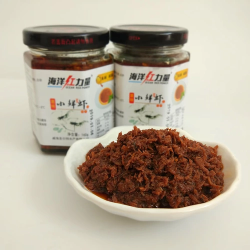 Соус из креветки морепродукты соус Weihai специализированная морская красная мощность Аутентичная еда 160 г*2 маленькие свежие креветки острый соус из морских креветков