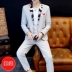 Nhà tạo mẫu tóc mùa thu hoa phù hợp với nam giới phần mỏng Phiên bản Hàn Quốc của lĩnh vực đêm - Suit phù hợp áo vest nam Suit phù hợp