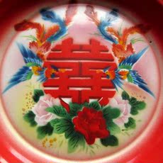 Стакан Светящийся красный【Феникс-слово счастье】эмаль диск-экспорт большого