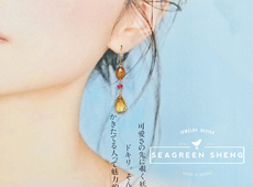 Серьги 碧笙手作 天然花瓣黄水晶蜜色芬达石锰铝榴石粉蓝宝美14k包金耳环