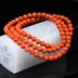 Vòng đeo tay mã não đỏ tự nhiên Nam Tứ Xuyên Chất liệu Liangshan Persimmon Red Full Meat Bracelet Ba vòng tròn Nhiều vòng tròn Đàn ông và Phụ nữ 108 Hạt