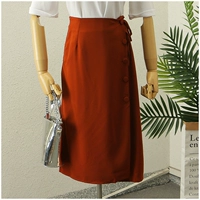 Taotao quần áo mùa hè mới của Hàn Quốc phiên bản của màu rắn lỏng cao eo váy dài váy nữ triều 30988 chân váy midi dài