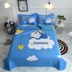 Phim hoạt hình bông trải giường ba bộ hai mặt bông cộng với pha lê nhung tatami chần chăn tấm dày mảnh duy nhất Trải giường