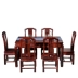 Bàn ăn gỗ gụ Indonesia đen gỗ hồng sắc hình chữ nhật bàn đơn giản Broadleaf Dalbergia Đồ nội thất cổ điển Trung Quốc một bàn sáu ghế - Bộ đồ nội thất