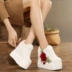 Giày vải nữ Giày mùa xuân đế dày tăng giày thông thường Giày thấp siêu cao với giày đế mềm