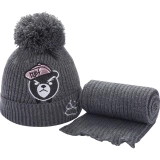 Детский шарф, зимний комплект для мальчиков, милая шерстяная флисовая удерживающая тепло вязаная шапка, увеличенная толщина