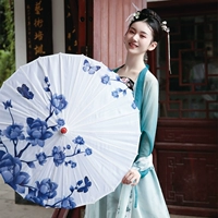 Сине -белый фарфоровый костюм нефтяная бумага зонтик древний зонтик классический зонтик сцены танцевальный зонтик