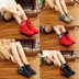 Giày cao cổ nữ 2018 mới có bốt thêu cộng với nhung vải Bắc Kinh cũ giày boot nữ hàn quốc Giày ống