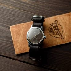 Винтажные наручные часы 乌克兰代购leather㊣ 古着60年代趣味收藏黑色表盘男士机械手表