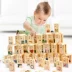 Thịt viên bằng gỗ Đồ chơi giáo dục của trẻ Giáo dục sớm Làm tròn ký tự Trung Quốc Mới Domino 100 miếng khối domino hai mặt đồ chơi cho trẻ 2 tuổi Khối xây dựng