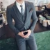 Bộ đồ mới phong cách Anh màu rắn thời trang phù hợp với doanh nghiệp ao khoac nam Suit phù hợp