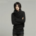 Mùa thu và mùa đông Hàn Quốc phiên bản của màu đen ngay cả găng tay cao cổ áo len nam tự trồng đống cổ áo dệt kim áo len nam bib áo khoác Áo len cổ tròn