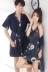 Mùa hè ngắn tay vài bộ đồ ngủ nam giới và phụ nữ Hàn Quốc phiên bản của băng lụa áo sexy lụa dây đeo nightdress nhà dịch vụ phù hợp với