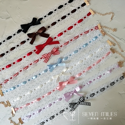 taobao agent Universal necklace with bow, Lolita style