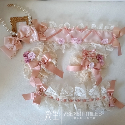taobao agent Headband, hair accessory with bow, Lolita style, flowered, with little bears