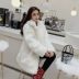 Mùa thu đông 2018 phiên bản Hàn Quốc mới của áo khoác giả lông dày ve áo giả lông cừu nhẫn trong chiếc áo khoác dài sang trọng của phụ nữ