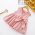 2018 mùa hè cô gái cung váy trẻ em vest váy 1-2-3-4 tuổi bé không tay váy cotton