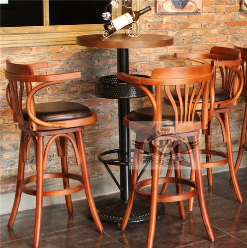 Американское сплошное дерево кресло кассир стул на стойке фронт