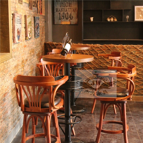 Американское сплошное дерево кресло кассир стул на стойке фронт