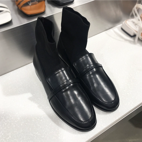 [Очистка] Little Su Women's Women's The Head Head Botthering Plastic Личные личные личные носки для ботинок с плоскими сапогами новые B22F