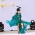 Xin chào vào loạt màu xanh hoang dã bất tử của trẻ em trang phục váy công chúa váy catwalk màu xanh lá cây chủ nhà lớn