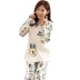 Mùa xuân và mùa đông Mùa đông phiên bản Hàn Quốc của đồ ngủ nữ dài tay giản dị hoạt hình dễ thương có thể mặc bộ đồ mỏng phục vụ nhà