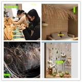 Голова ручной работы, зеленое презрение, два слоя кожи, желтое презрение, бамбуковый шелк, бамбуковая полоса DIY Bambood Редактор Редактор Свадебный декоративный материал