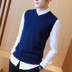 2018 mùa xuân và mùa thu vest nam áo len vest thanh niên V-đan tay Hàn Quốc phiên bản của triều đáy len vest quần áo mỏng Dệt kim Vest