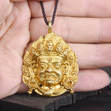 Китайская карта защиты от несчастий 尼泊尔藏传佛教密宗法器纯铜不动明王吊坠菩萨平安挂件本命佛项链