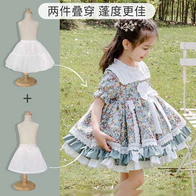 taobao agent Children's skirt supports daily violence four -layer soft gauze supporting girl princess puff skirt Lolita flower children's fish bone