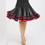 Плаза танцевальная юбка новая розовая танцевальная юбка танцевальная танцевальная юбка квадратная подруга латинская юбка для блеска сетка D-012