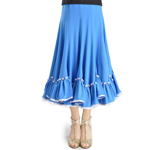 Современные танцы танцевальной юбки танцевальная юбка Plaza Dance Юбка для ленты ленты Custom C-002