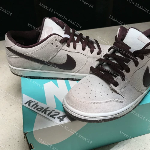 Khaki24 Nike Dunk SB темно-коричневый вин красный серой замшевые туфли с низкой вершиной BQ6817-004