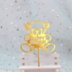 Trang trí bánh acrylic cắm đôi vòng tròn vàng bạc tráng miệng trang trí thẻ trang trí tiệc nướng trang trí tiệc - Trang trí nội thất