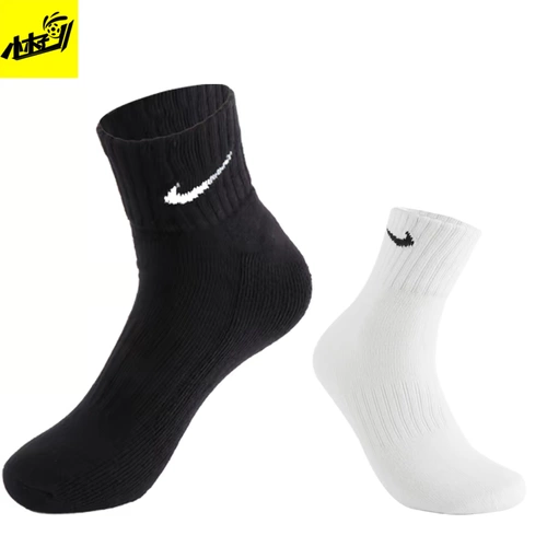 Nike, демисезонные хлопковые дышащие носки подходит для мужчин и женщин, средней длины, впитывают пот и запах