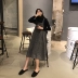 Kumayes Hàn Quốc phiên bản của mùa thu mới 2018 phụ nữ kẻ sọc nhỏ pocket loose dễ thương tính khí vest dress