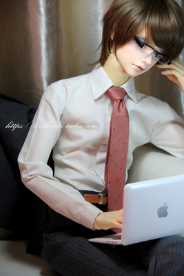 taobao agent [Sale] BJD/three -point, uncle size custom shirt ++ 2016.3 New Year rice apricot stripes ++