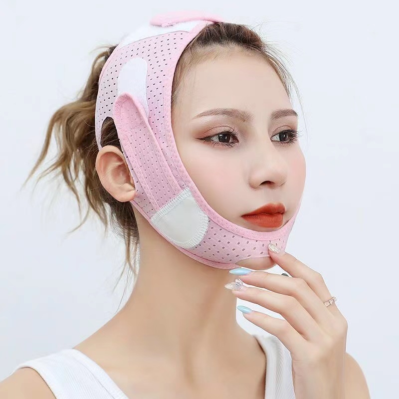 PinkTiktok Face slimming artifact sleep bandage promote Tira Small v face compact drooping Legal pattern jowls face shield